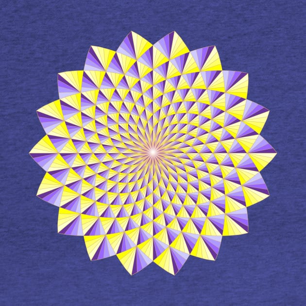 Mandala with 3D Optical illusion and Opposite colors by MandalaSoul